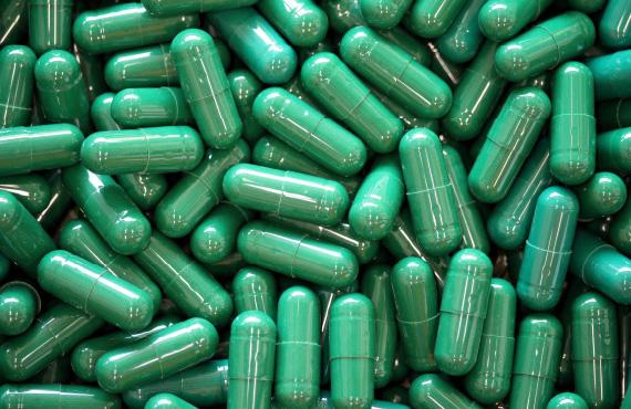 a selection of green capsules